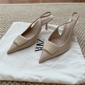 Embellished heeled sling back